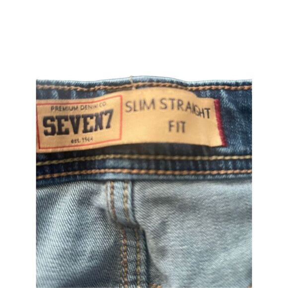 Seven7 Men's Blue Slim Straight Fit Full Length Denim Jeans Size 36 - Picture 5 of 16
